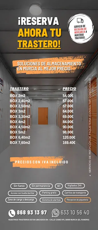 Minialmacenes y trasteros en Murcia La Seda